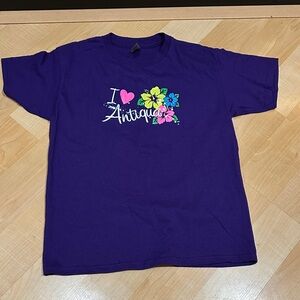 Gildan Purple Kids T-Shirt with Floral Print